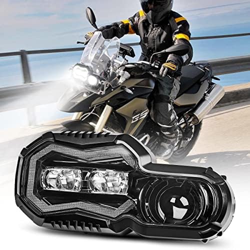 Montagem do farol de LED com alto / baixo Beam Angel Eyes DRL Compatível com BMW F800GS / F800GS AVENTURA / F700GS / F650GS,