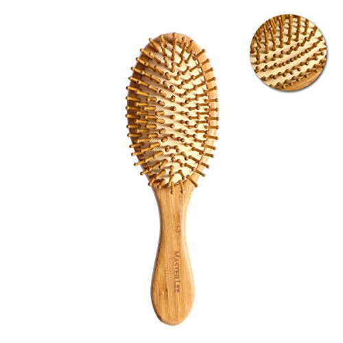 Pincel de cabelo doiTool para mulheres naturais de bambu anti-estático de madeira massagem massagem pente de pente escova de cabelo