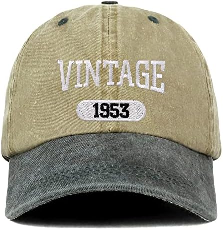 Trendy Apparel Shop Vintage 1953 Bordado 70º aniversário Coroa de algodão lavado com coroa macia