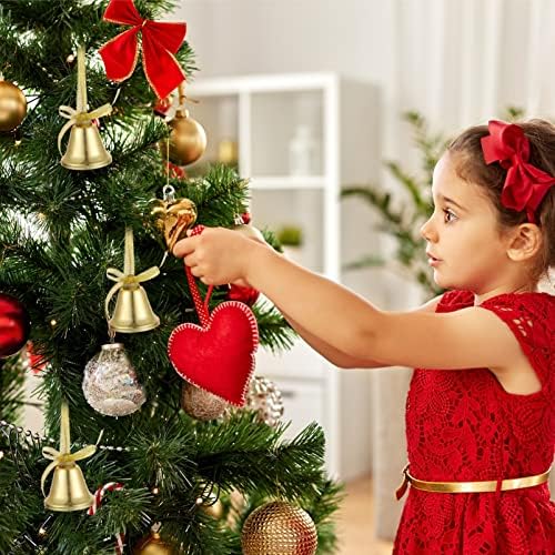 Decoração de Natal de Toyandona 10pcs Árvore de Natal Sinalizando Sinos, Ornamentos de Bell Christmas Sino de Ouro