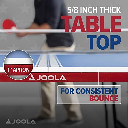 JOOLA Indoor 15mm Ping Pong Table com pingue -pongue rápido Conjunto de rede de pingue -pongue - Modo de reprodução de um jogador - Tamanho do regulamento Tabela de tênis - Tabela compacta de pingue -pongue de armazenamento