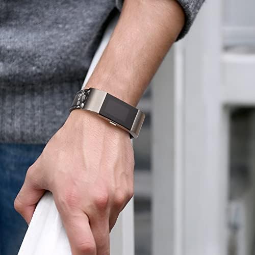 Meliya Leather Band para Fitbit Charge 2 Bands for Mulher Men, pulseiras de reposição suave para Fitbit Charge 2