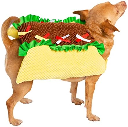 Costume de taco de cães Krewe Pet - Fantas -feiras de Halloween Funny Food