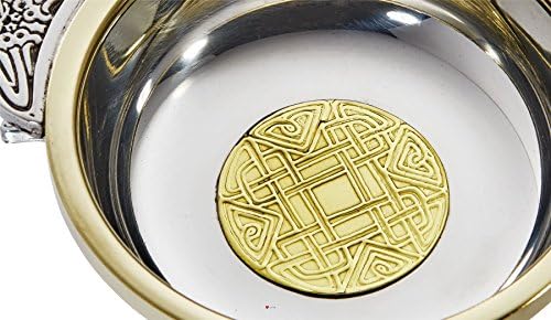 I Luv Ltd Scottish Celtic Quaich Gold Color Brass Brass de degustação Grande Bons de batismo ideal Gravável