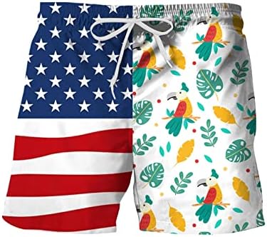 HSSDH American Bandle Board Shorts Men Long, Mens American Flag Swim Turnks Print 4 de julho Patriótico praia shorts shorts