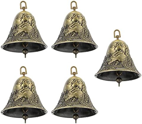 Decoração de carro Brasão vintage Ornamentos de sino pendurado: 5pcs Arrece de metal de metal de Natal Phoenix Bell Diy Craft para decoração de recepção