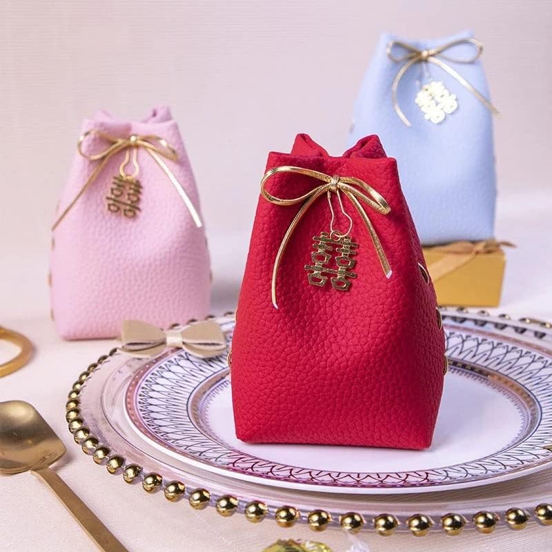 Zjhyxyh os novos favores de casamento para hóspedes e caixa de presente best whots bolsas de couro presente para decoração de festa de aniversário para chuveiro