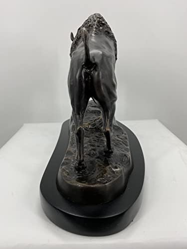 Estátua de Buffalo Escultura de bronze artesanal por Frederic Remington Tamanho regular