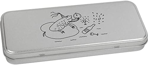 Azeeda 'Party Frog' Metal Hinged Stationery Tin/Storage Box