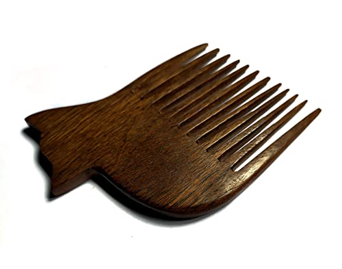Plai na gato em forma de pente de pente/picareta de madeira para mulheres e homens - Wood Afro Pick para cabelos negros naturais