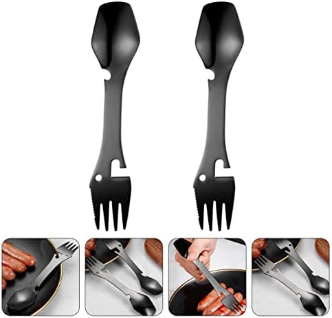 Bestonzon 6pcs portátil ao ar livre portátil- Para design de garrafas, faca de faca de cozinha harpoon utensílios portáteis