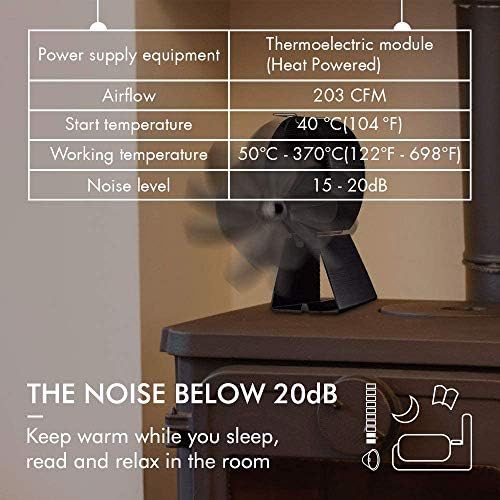 Ventilador da lareira do seu fogão Yal, ventilador movido a calor, melhorado em silêncio para queima de madeira/queimador de madeira