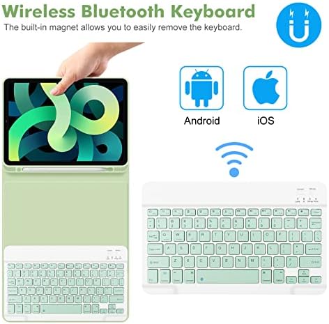 Gokoco para iPad AIR 4ª geração de 10,9 polegadas Caixa de teclado 2020 Tampa do teclado sem fio Bluetooth com tampa