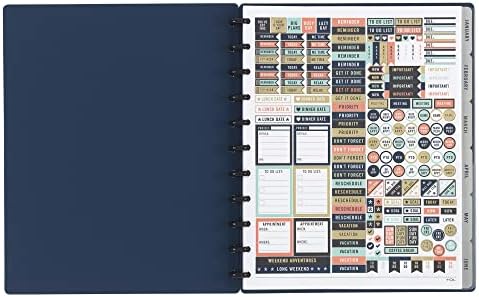 Tul® DiscBound Monthly Planner Starter Conjunto, sem data, tamanho da carta, tampa de toque suave, marinha