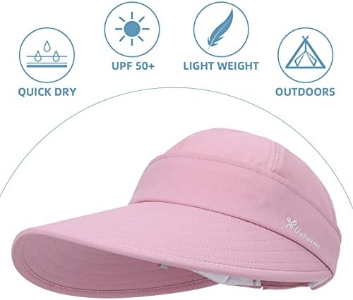 Century Star Womens Sun Hat 2 em 1 Fez Chappeijo de Praia de Brim Brim UV para mulheres Captrines de golfe compactados Capdo
