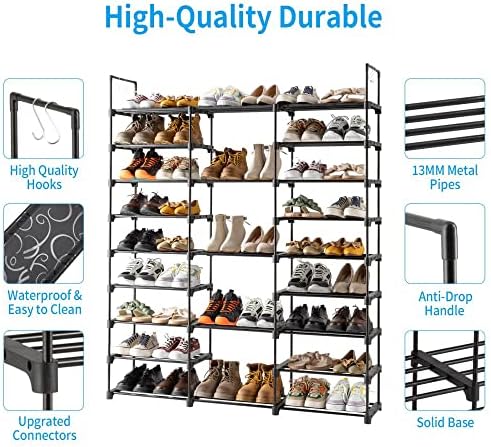 Maximize seu armazenamento de sapatos com nossos 9 camadas empilháveis ​​Rack de sapatos - se encaixa de 50 a 55 pares organização de entrada perfeita e organizador de armário para solução de armazenamento em casa