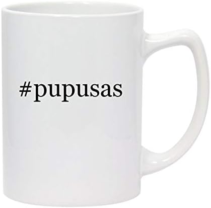 Molandra Products pupusas - 14oz Hashtag White Ceramic Statesman Caneca de café