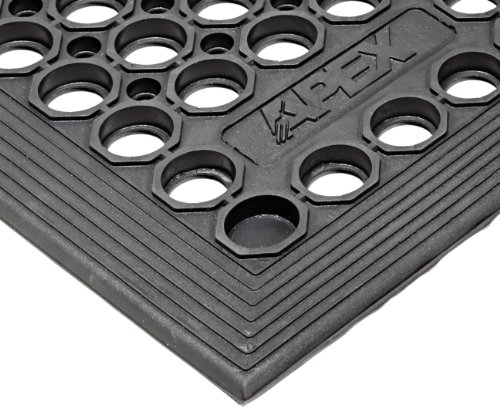 Notrax t13 tek-tough® ergonômico grande hole de drenagem tapete, 2 'x 3' preto
