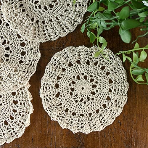 Heritage Lace Crochet Invy Doily, 6 Round, Ginger Spice