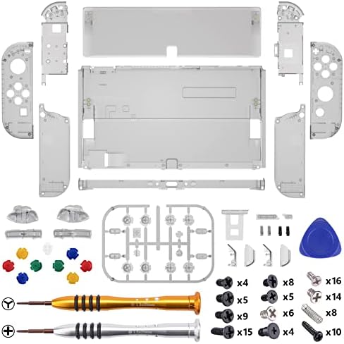 Extremerar Clear Black Custom Set Full Set Shell para Nintendo Switch OLED, Placa traseira do console de substituição DIY,