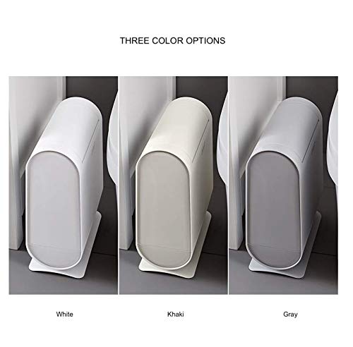 Recipiente de lata de banheiro simples de design moderno com tampa e dispensador de armazenamento de saco de plásticos elegante higiênico higiênico cesta | Home Office Bedroom Lixeira da cozinha Bata de fraldas | Branco | 7L/1.8 gal