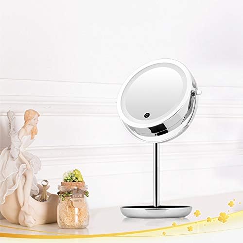 Neochy Mirores Mirror LED Vanidade leve - iluminada com espelho de maquiagem LED leve, espelho de ampliação, espelho duplo rotativo