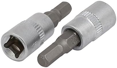 Aexit de 38 mm de comprimento Operado a mão Ferramentas H5 HEX BIT 1/4 polegada Adaptador de soquete 2PCS Modelo: 92AS393QO599