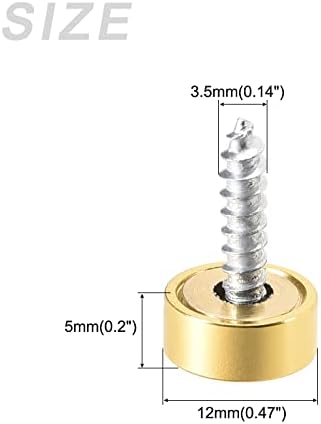 Parafusos de espelho de metalixidade 8pcs, tampa decorativa de tampa de capa eletroplatada - para hardware de publicidade,