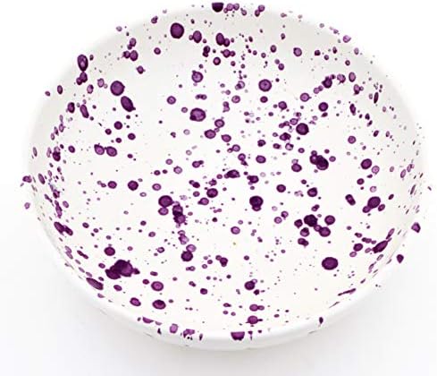Art Escudellers tigela de cerâmica, feita à mão e pintada à mão na Mate Purple Decoration. 3,15 x 3,15 x 1,57