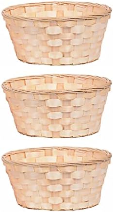 Zerodeko 3pcs mini cesto de cesta redonda cestas de pão de frutas servir cesta de bambu organizador de armazenamento