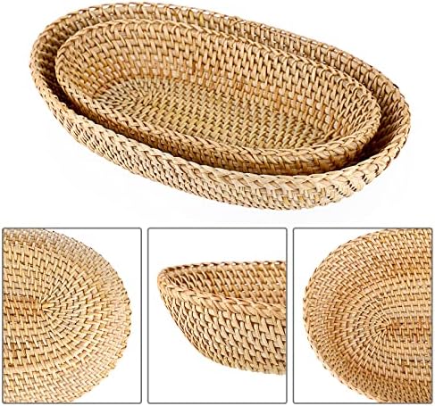 Hipiwe Bread Basket Bandejas de vime de cesta de cesta