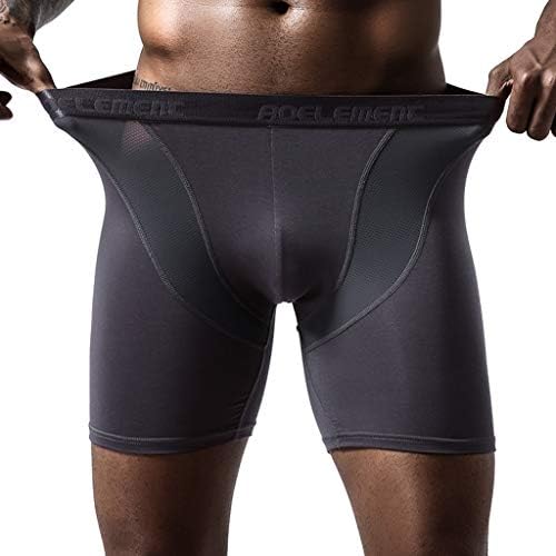 Shorts de boxer bmisEgm para homens Pacote de calças elásticas sexy respiráveis ​​masculinos lisos de roupas íntimas lençadas
