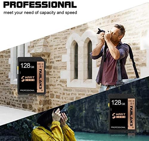 128GB SD CARD CLASS 10 Velocidade Card de memória digital para vloggers, cineastas, fotógrafos e curadores de conteúdo