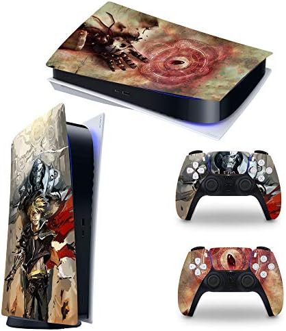 Adesivos de anime de alquimista para console PS5, cobertura protetora, durável e exclusiva do decalque de vinil | Fácil de aplicar,