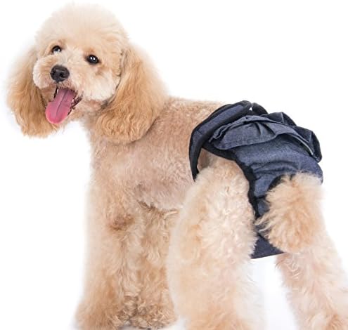 Alfie Pet - Maxine Frelaper Dog Sanitary Pantie Conjunto de 3 peças - Cores: preto, camuflagem e jeans, tamanho: pequeno