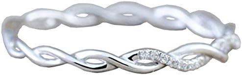 Anel de diamante de diamante magro de aniversario anel de formato de forma de combinação de empilhamento anéis de noivado