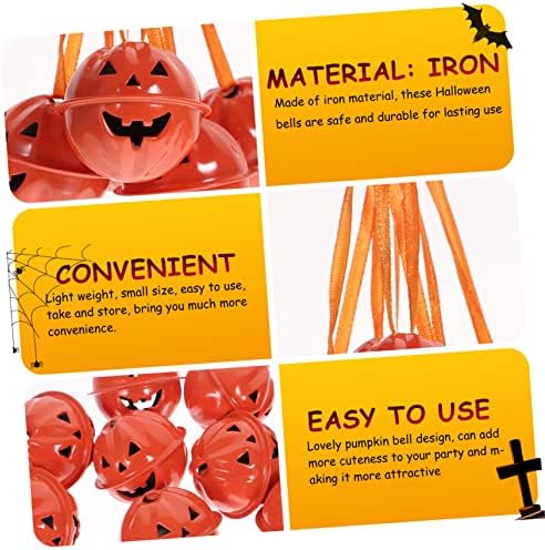 Toyandona 10 PCs Pumpkin Sells Charm Solder para colar sinos de metal Halloween Ornamento Halloween Sinalizando sinos de Halloween