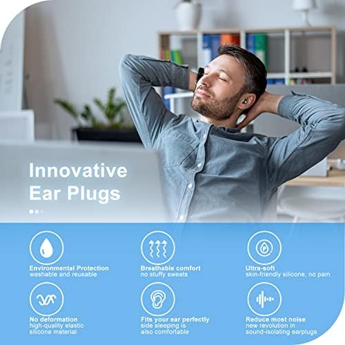 Plugues de orelha para cancelamento de ruído de sono - tampões para os ouvidos reutilizáveis ​​de silicone macios para