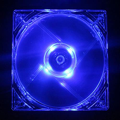 Ventilador hxqhxq pc fã de cpu de 80 mm de refrigeração com luz LED azul 8025 8cm silencioso 12V LED chassi luminoso Molex 4D