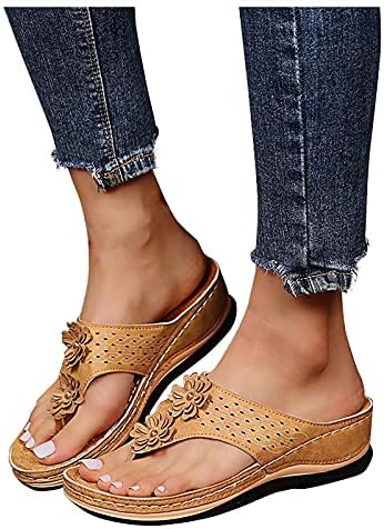 Sandálias ortopédicas de verão Hamovessi para mulheres, anel de dedo do pé anti-deslizamento chinelos de sandálias romanas