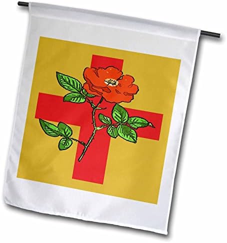 3drose patriótico St George Ensign e Tudor Rose England Fan - Flags