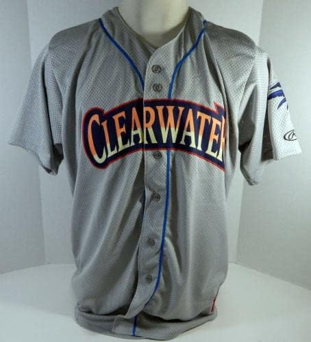 Clearwater Threshers #9 Jogo emitiu Grey Jersey 50 DP13516 - Jerseys MLB usada para jogo MLB