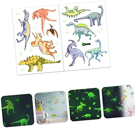 Abaodam 2 folhas luminosas adesivos de parede de dinossauros lençóis de adesivo para crianças adesivas para crianças adesivas de parede