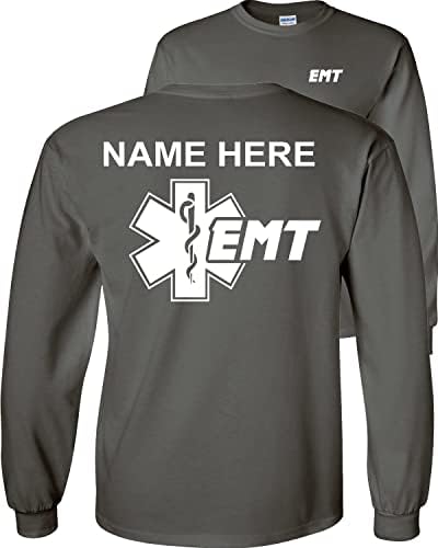 Camisa de manga longa personalizada Camisa de emergência Técnico médico Estrela da vida personalizada