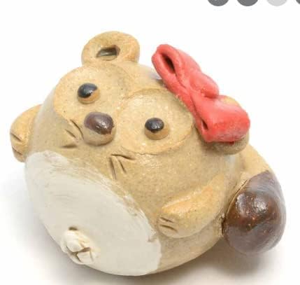 Feito no Japão Shigaraki Pottery 1,77 polegadas de altura japonês tanuki pequeno rapaz fofo cão cerâmica fêmea 40-4105