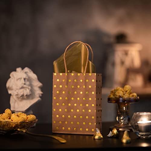 Saco de papel Kraft pequeno com manuseio Bolsa de favor de festas 6x4.5x2,5 polegadas para casamento de aniversário