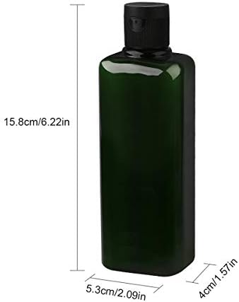 Garrafas vazias de plástico sdootbeauty apertam garrafas com tampa de flip, garrafa de tampa - pacote de 2, 200ml/6,7 oz de verde