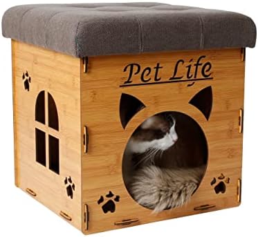 Pet Life Foldaway Collaping Cat Furniture Banco - Chaise Cat Lounge que funciona como uma casa de cama de gato