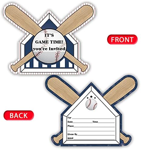 Haizct Baseball Invitation Cards com envelopes para crianças, crianças, adolescentes e adultos, meninos e garotas, suprimentos para festas de piscina, churrasco de família preencherem convites