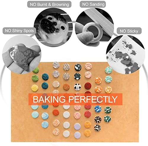 Baborui 100pcs Polímero de argila de argila, ferramentas de argila de polímero à prova de graxa reutilizáveis, tapete de forno de argila antiaderente para forno de argila para forno de argila de forno de lancho